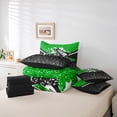 thumbnail image 6 of Manfei Cheerleading Cheer Team 7-Piece Twin Bedding Sets for Children Kids Teens,Black Green Bedding Comforter Set,Bling Crystal Glitter Breathable Sheet Sets,Microfiber Bedroom Decor, 6 of 8