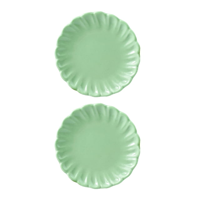 HOOWIFFY 2 Pcs Assiette de Jeu d'Imitation Plat Miniature Résine Vert Pâle Carré Temps de Jeu Création de Scène Miniature