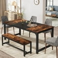 thumbnail image 4 of Tribesigns 71"x31.5" Dining Table, Industrial for 6-8 Person, Rectangular Dinner Table for Dining Room Kitchen Living Room, with Heavy Duty Metal Legs, White, 4 of 7