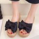 thumbnail image 3 of Mujeres Bowknot Beach Summer Pantuflas Plataforma Slope Heels Plus Size Shose Wmkox8yii  hj789, 3 of 6