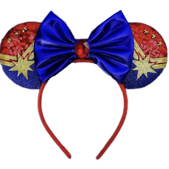 Captain Women Sequin Mickey Minnie Ears Headband / Minnie Inspired Princess Ears / Minnie Headband