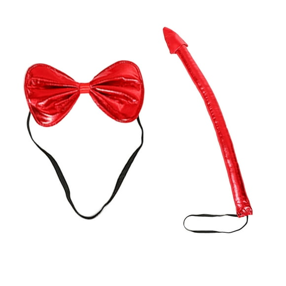 Halloween Bow Tie And Tail Accessory Set For Children Adults Accessories Masquerade Party Women Merchandise Flag Men Cape Eye Game Glasses Hooded Cape Men Adult Destiny 2 Shirts And Hoodies Horns