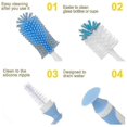 thumbnail image 3 of Baby Bottle Brush Small Bottle Silica Gel Scrubber Cleaner Brushes Set Sponge Washer Milk Water Cleaning Kit Cup, 3 of 5