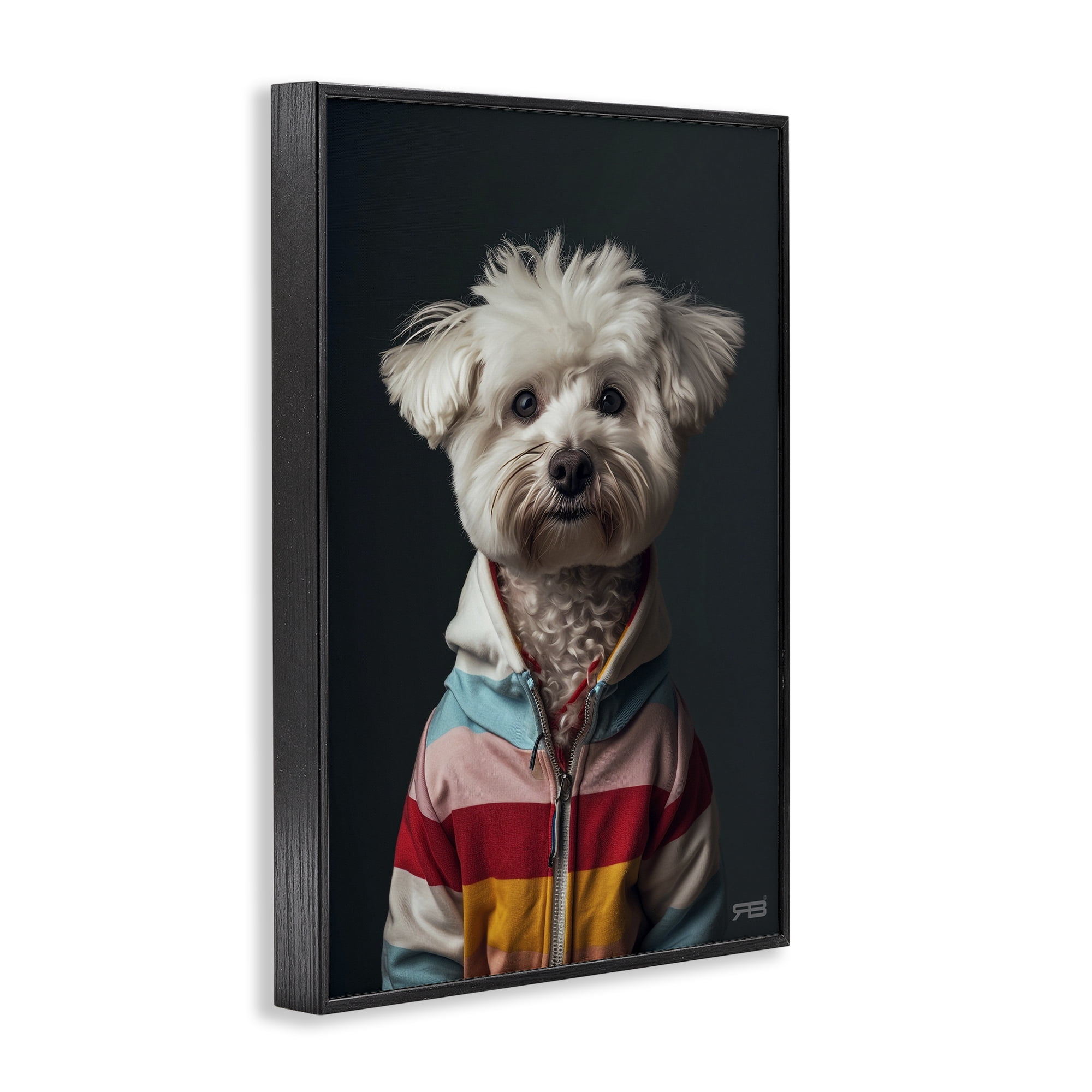 Stupell Industries Terrier Dog with Windbreaker Animals & Insects Painting Black Framed Art Print Wall Art, 20 x 30