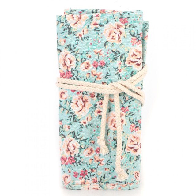 Bolsa de almacenamiento para lápices de maquillaje de lona con estampado floral