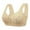 Beige, variant on Womens Plus Size Underwear Floral Print Seamless Front Closure Wireless Push Up Bra Black 54