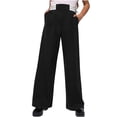 thumbnail image 3 of Stamzod Uniform Pants for Girls Fashion Striped High Waisted Wide Leg Dress Pants Casual formal Straight Leg Trousers with Pockets 15-16Years, 3 of 10