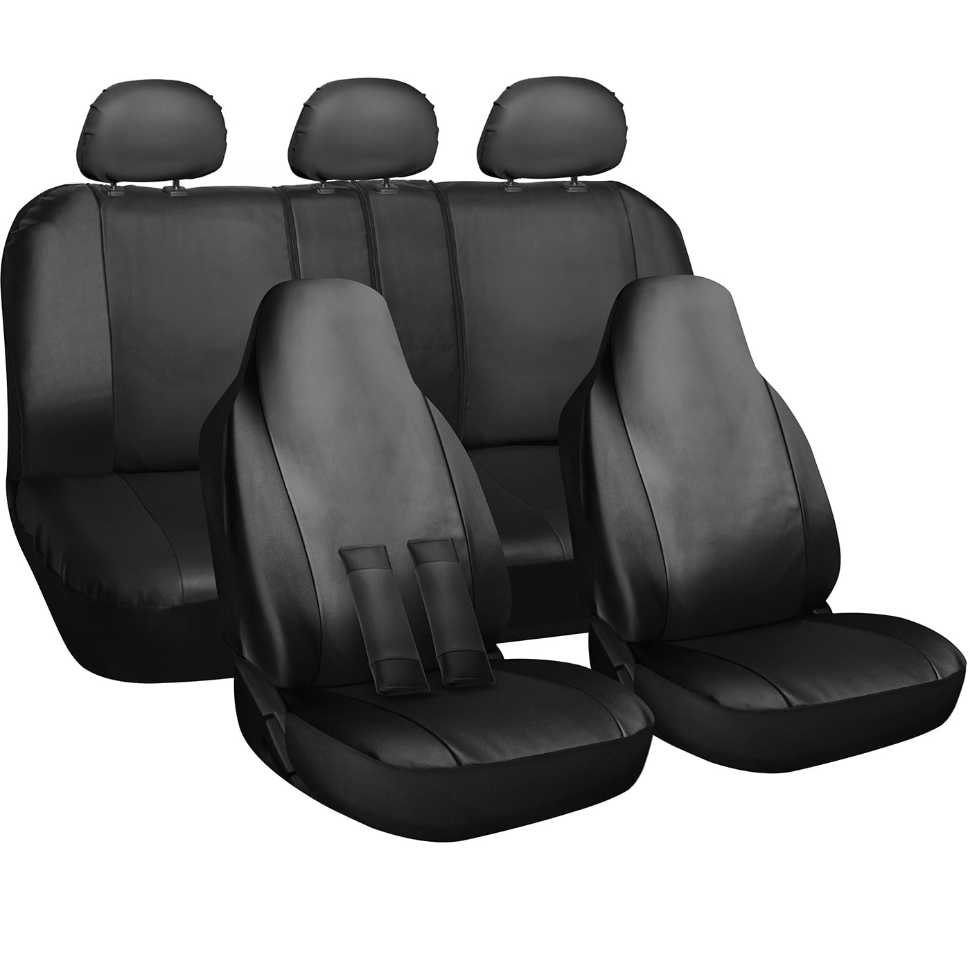 Seat Cover Complete Full Set For Cars Trucks Suvs Vans Pu Leather 10 Piece By Oxgord