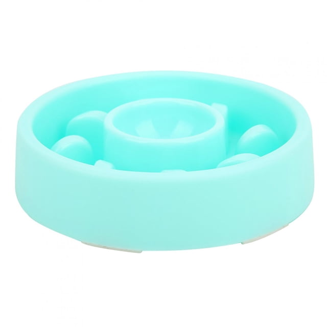 Cuenco de alimentación de comida lenta antiasfixia para mascotas con fondo antideslizante exquisito de plástico, suministros para perros y gatos (verde esmeralda)