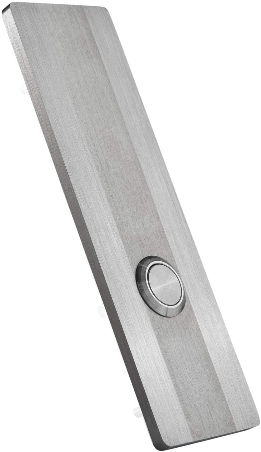 MSH Modern Stainless Hardware Model R3 Stainless Steel Doorbell Button in 304 Stainless Steel 1.57” x 5.11” x 5/32” (4mm Thick)