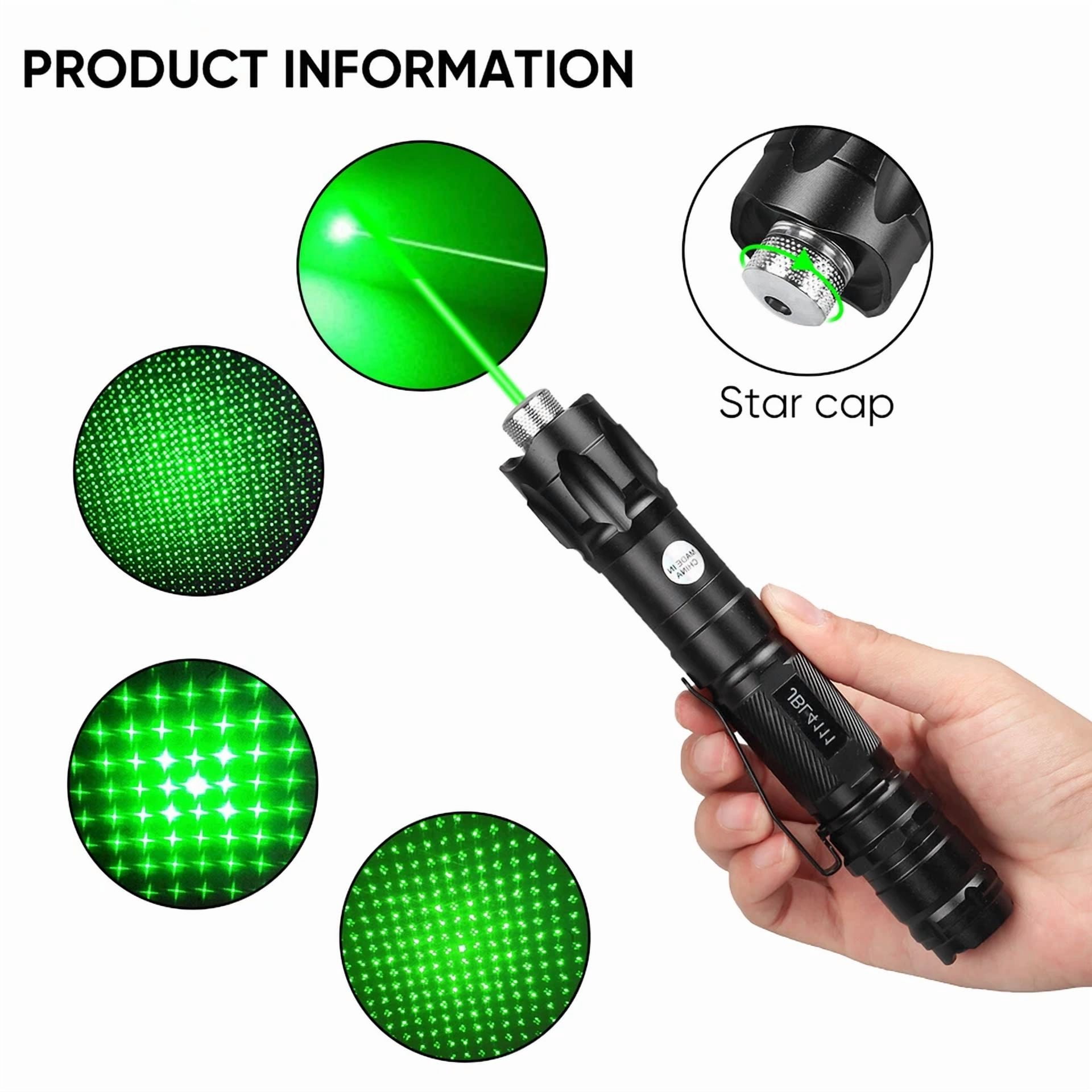 CIRCLE- 6000Miles 532Nm Green Laser Pointer Pen Visible Beam Light Lazer Batt & Charger