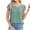 Green, variant on Uaswgudfs Women's 2025 Summer Eyelet Tops Casual Pleated Petal Short Sleeve T-Shirt Going Out Dressy Blouse