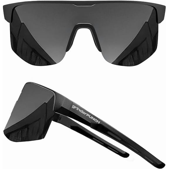 Grinderpunch Running and Baseball Sport Sunglasses for Men and Women, UV400 Protection - Black