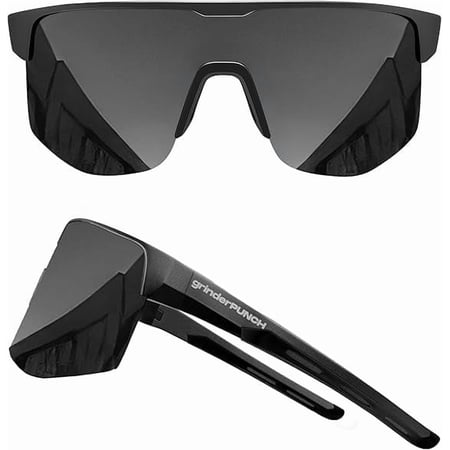 Grinderpunch Running and Baseball Sport Sunglasses for Men and Women, UV400 Protection - Black