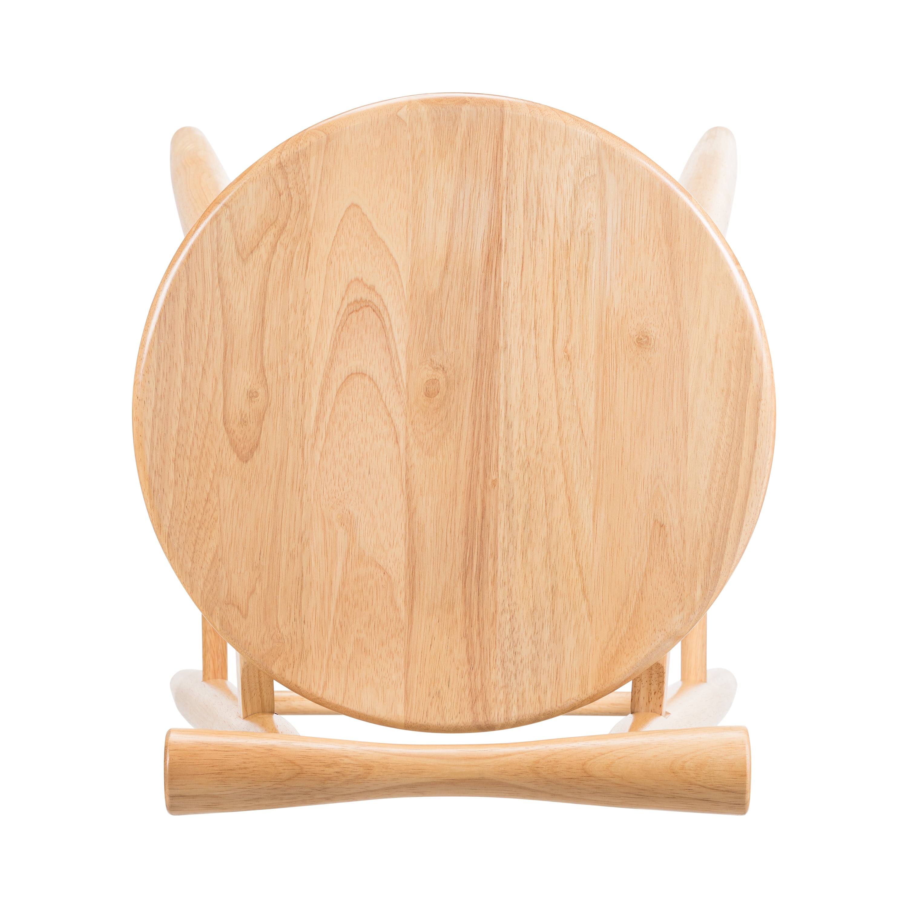 Set of 2 Grove Indoor Rubberwood Barstool, Natural Finished Bar Stool with Round Seat and Cross Bar Backrest for Home Bar Kitchen Island, 18.75x19.25x36.4 Inch, Natural