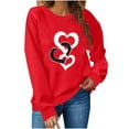 thumbnail image 6 of HAOTAGS Women T - shirt Valentines Day, Round Neck Casual Printed Long Sleeve Holiday Shirt Red S, 6 of 6