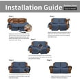 thumbnail image 7 of Easy-Going Loveseat Recliner Cover, Reversible Couch Cover for Double Recliner, Split Sofa Cover for Each Seat, Furniture Protector with Elastic Straps for Kids, Pets(2 Seater, Dark Blue/Light Blue), 7 of 7