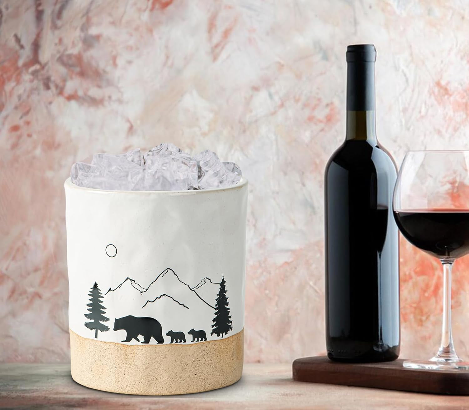 Bear Ceramic Kitchen Countertop Utensil Crock White Large Cooking Utensil Holder