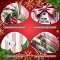 thumbnail image 4 of Pink Striped Merry Christmas Banner Satin Bow Christmas Display Holly Leaves Red Berries Holiday Backdrop for Christmas Party Indoor Celebration Xmas Gathering, 4 of 9
