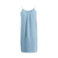 thumbnail image 5 of Qgtaibl Womens Cotton Backless Dress Trendy Spaghetti Strap Midi Dress Solid Color Crew Neck Loungewear Loose Fit Beach Vacation Dresses Light Blue XXL, 5 of 7