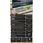 Gustard AUDALYTIC DR70N R2R Streaming DAC, Home Audio Network Bridge , Native DSD512 PCM768kHz,Black