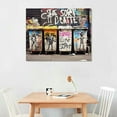 thumbnail image 2 of COMIO  Banksy Wall art Classic Street Graffiti Decor Boy girl Abstract Rain Colorful Inspirational man Teens Canvas Print Poster Pictures Prints for Living Room Bedroom Office Home 20x16in, 2 of 4