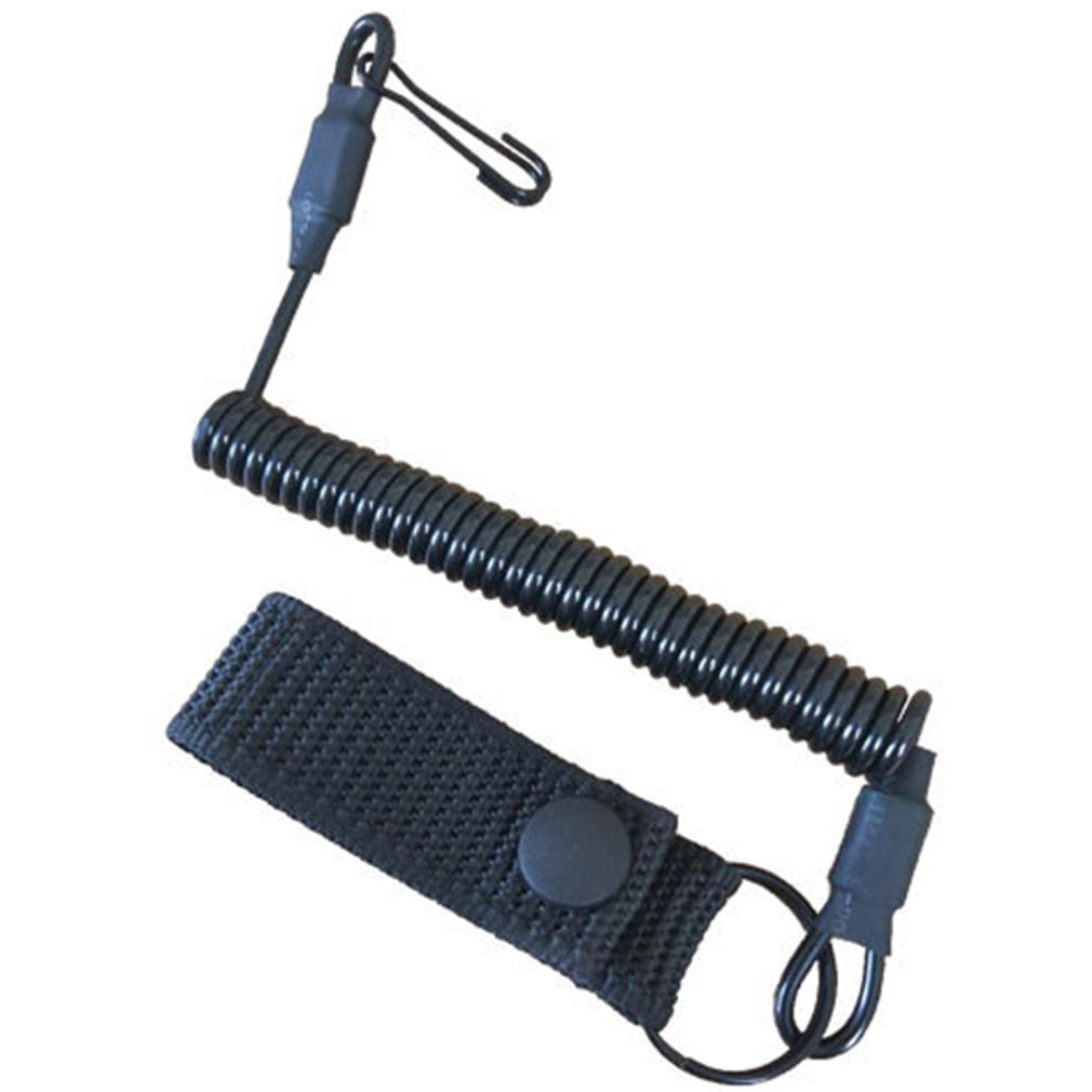 Tactical Pistol Lanyard Sling Secure Spring Retention Rope Sling Elastic Handgun 