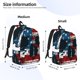 thumbnail image 2 of Disketp American Flag Skull print Canvas Backpack Lightweight Travel Daypack Student Rucksack Laptop Backpack-, 2 of 5
