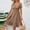 Khaki, variant on Women's Summer Short Sleeve Midi Dress Square Neck Ruched Waist Mini Dresses A Line Flowy Beach Vacation Dress