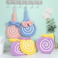 thumbnail image 1 of Toallas de manos turcas para baño | Paños de forro polar suaves y absorbentes 30x20cm | Diseño de moño en forma de piruleta | Toallas decorativas de secado rápido | Rosa, Azul, Amarillo, Púrpura, 1 of 8