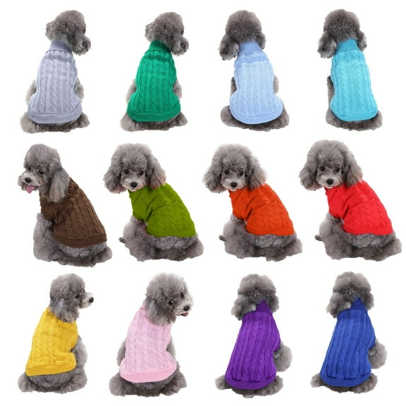 Cozy Knitted Dog Sweater, Warm Winter Pet Clothes for Small Medium Large Dogs, Soft Cable Knit Pullover for Puppies ,Blue XL