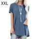 thumbnail image 1 of Guardurnaity Camisa de mujer con cuello y manga corta en color liso Prendas para la parte del cuerpo azul XXL, 1 of 4