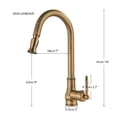 thumbnail image 4 of Antique Brass Kitchen Faucet Pull Out Kitchen Sink Faucet Single Handle Faucet 360 Rotate Kitchen Tap Hot Cold Water Mixer Crane ,Effortless Installation, 4 of 7