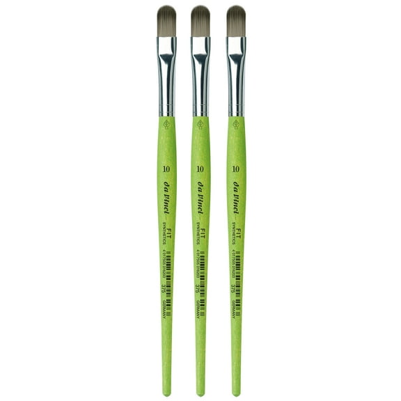 da Vinci FIT Synthetics Student Brush, Synthetic, Acrylic & Tempera, Filbert, Series 375, Size 10, Pack of 3