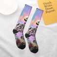 thumbnail image 4 of Daiia Sports Socks Sky Sunflower Skull Printed Novelty Crew Socks for Men Women Knee High Socks Cotton Socks Soft & Breathable Support Unisex Socks, 4 of 9
