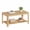 Natural, variant on 39.4 Inch Natural Coffee Table with Arc Corners and Storage Shelf, Modern Rectangular Accent Table for Living Room, Vertical Wave Grain Design