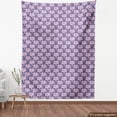thumbnail image 4 of Floral Fabric by the Yard, Spring Print of Aster Flowers and Silhouettes in Repetitive Pattern, Decorative Upholstery Fabric for Sofas and Home Accents, Dark Indigo Pale Pink by Ambesonne, 4 of 5
