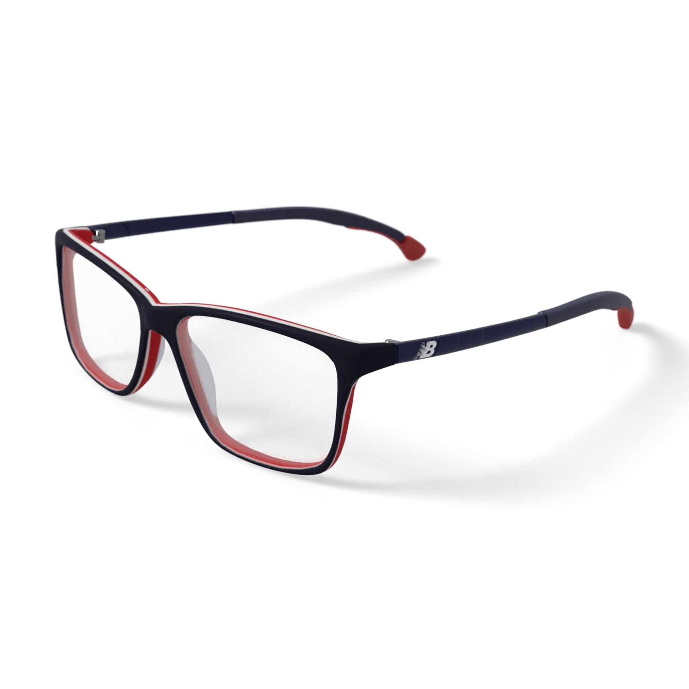 New Balance Youth NBK5066 Rectangular Prescription Eyeglasses with Case, Black/Red