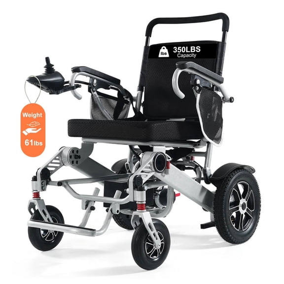 Foldable Electric Wheelchairs for Adults, 40 Miles Long Travel Range Motorized Wheelchair, Support Up to 350lbs, All Terrain, Airline Approved