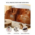 thumbnail image 4 of Burnt Orange Couch Cover for 2 Cushion Couch, Retro Oil Painting Modern Abstract Art Aesthetics Washable Love Seat Sofa Covers Slipcover, Throw Sofa Covers for Pets, Furniture Protector 71"x102", 4 of 9