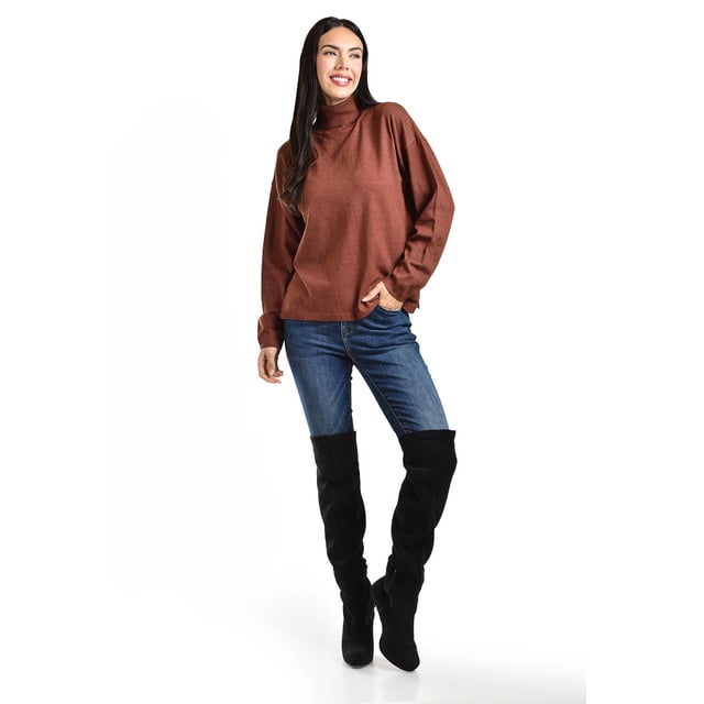 Suéter Cuello de Tortuga Roman Fashion Juvenil Cafe CH