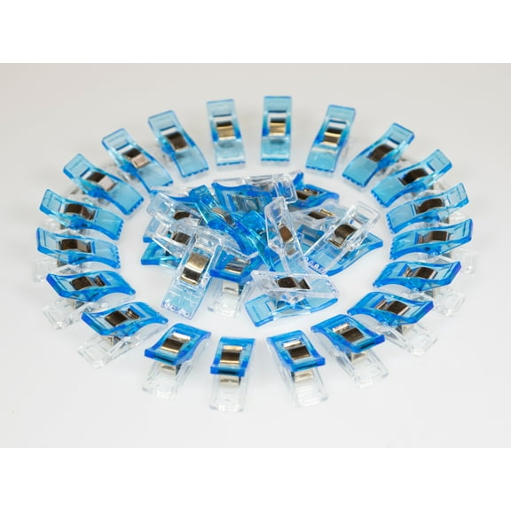 Small Blue Plastic Quilting Crocheting Sewing Clips 100 Count #1753