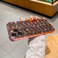 thumbnail image 5 of iPhone 13 Pro Max Case, Cute 3D Bling Plaid Design, Luxurly Plating Sparkle Mirror Case, Soft Silicone Shockproof Protective Back Cover for Women Girls（Pink）, 5 of 12