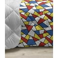 thumbnail image 3 of Geometric Down Alternative Comforter, Colorful Composition with Triangles Retro Hourglass Motifs Abstract, Microfiber Quilt for All Season, 5 Sizes, Multicolor, by Ambesonne, 3 of 3