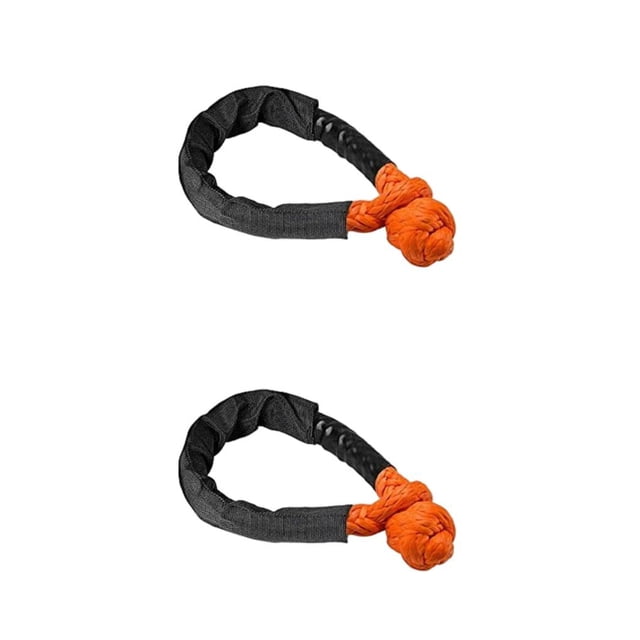 Sidaley Grillete con cubierta protectora Fuerte anillo de mosquetón Cuerda de tracción 38000lbs Cuerdas de remolque portátiles de Naranja 2piezas