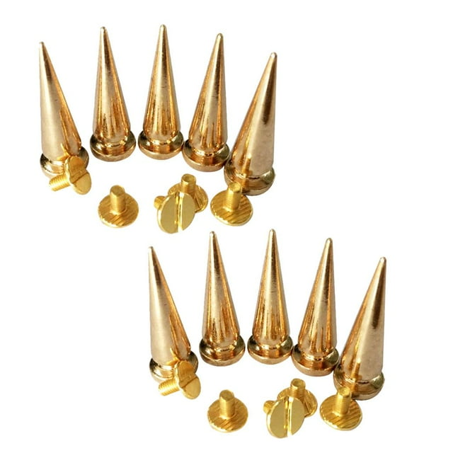 10pcs Remaches de Puntas Clavos de Cono para Decoración Bolsas de Bricolaje Oro Hugo Cone Stud Rivet