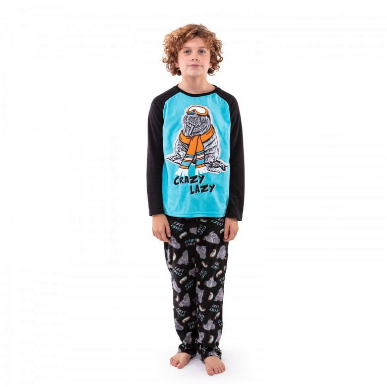 Sleep On It Boys Lazy Walrus Soft Novelty Fleece 2-Piece Pajama