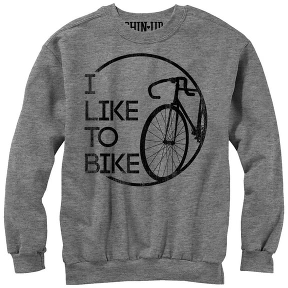 Women's CHIN UP Like to Bike  Sweatshirt Athletic Heather X Large