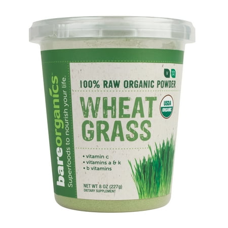 BareOrganics WHEATGRASS POWDER (Raw-Organic) (Best Way To Drink Wheatgrass Powder)