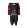 thumbnail image 4 of Christmas Family Matching Pajamas Set Xmas Tree Letter Print Tops+Plaid Pants Holiday Pjs Sleepwear Loungwear, 4 of 7